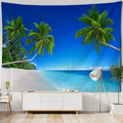 Tenture Murale Paysage Plage et Palmiers