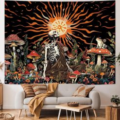Tenture Murale Tête de Mort Éveil Solaire au Jardin Mycélien