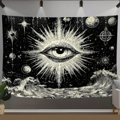 Tenture Murale Bohème "Œil Cosmique des Éléments"