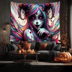Tenture Murale Gothique Fantaisie "Reine Démoniaque Chromatique"
