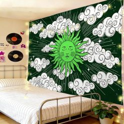 Tenture Murale Hippie Soleil de Cobalt et Nuages Polaires