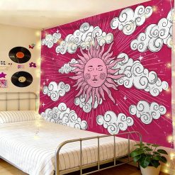 Tenture Murale Hippie Soleil de Glace et Nuages Arctiques