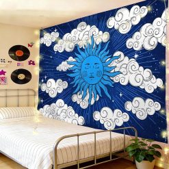Tenture Murale Hippie Soleil de Jade et Nuages de Menthe