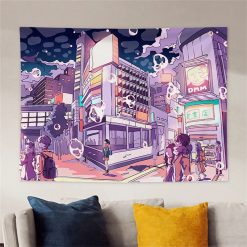 Tenture Murale Japonaise Manga « Crépuscule Néon de Shibuya »