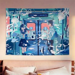 Tenture Murale Japonaise Manga « Métro des Rêves Aquatiques »