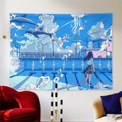 Tenture Murale Japonaise Manga « Océan Suspendu d’Été »