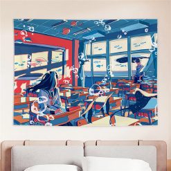 Tenture Murale Japonaise Manga « Salle de Classe Sous l’Océan »