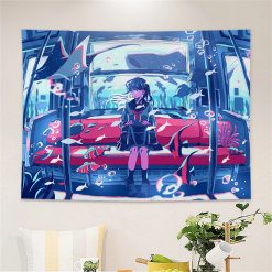 Tenture Murale Japonaise Manga « Voyageuse du Métro Abyssal »