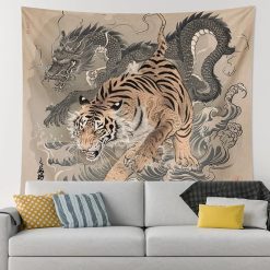 Tenture Murale Japonaise « Tigre du Dragon Ancestral »