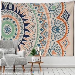 Tenture Murale Mandala Bohème Pastel et Motifs Ethniques