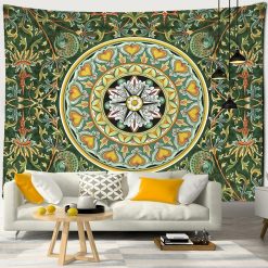 Tenture Murale Mandala Jardin d'Éden et Ornements Floraux