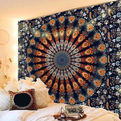Tenture Murale Mandala « Rosace Orientale Ambre et Nuit »