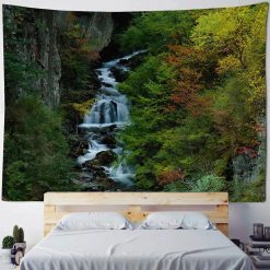 Tenture Murale Nature Cascade d'Automne et Torrent de Montagne