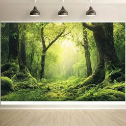 Tenture Murale Nature "Cœur Émeraude de la Forêt Enchantée"