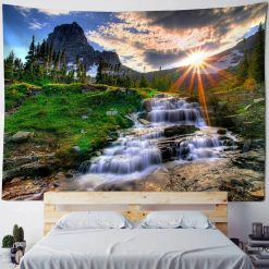 Tenture Murale Nature Coucher de Soleil sur les Cascades Alpines