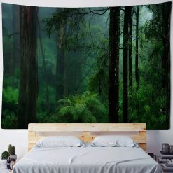 Tenture Murale Nature Forêt de Séquoias et Brume de Lumière