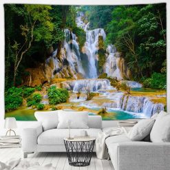 Tenture Murale Nature Grande Cascade de Kuang Si et Bassins Turquoise