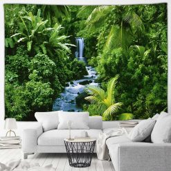 Tenture Murale Nature Rivière Sauvage et Cascade Tropicale