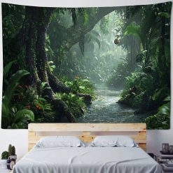 Tenture Murale Nature Rivière au Cœur de la Jungle Pluvieuse