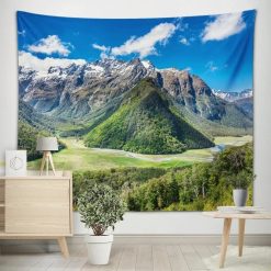 Tenture Murale Nature Sommets Enneigés et Vallée Sauvage Panoramique