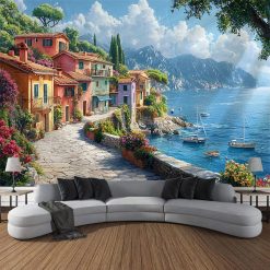 Tenture Murale Paysage Balcon de Luxe sur la Côte d'Azur