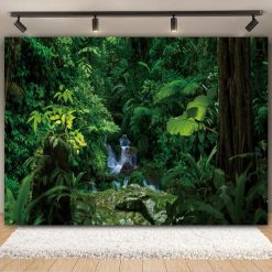 Tenture Murale Paysage "Cascade Cachée de la Forêt Émeraude"