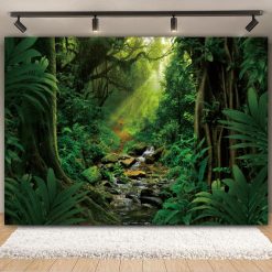 Tenture Murale Paysage "Chemin Lumineux de la Forêt Émeraude"