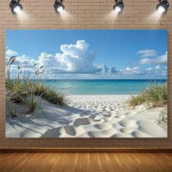 Tenture Murale Paysage 'Chemin de Sable vers l’Océan Azur'