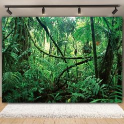 Tenture Murale Paysage "Immersion au Cœur de la Jungle Luxuriante"