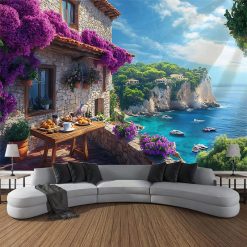 Tenture Murale Paysage Petit-Déjeuner sur la Côte Méditerranéenne