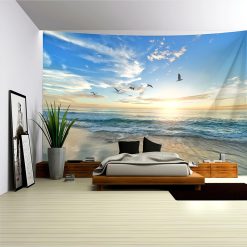 Tenture Murale Paysage Rivage Serein aux Oiseaux du Matin