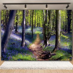 Tenture Murale Paysage "Sentier des Jacinthes Bleues"