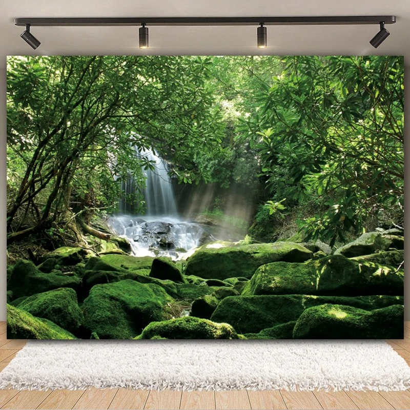 Tenture Murale Paysage "Source Secrète sous la Canopée"