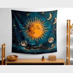 Tenture Murale Astrologie Soleil d'Or Céleste