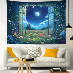 Tenture Murale Bohème Fenêtre sur le Jardin de la Lune