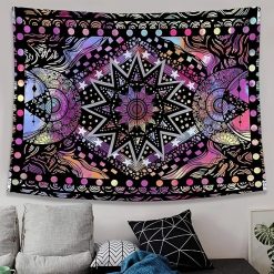 Tenture Murale Bohème Mandala Astral Psychédélique