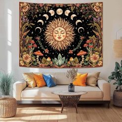 Tenture Murale Bohème "Soleil des Sept Lunes"