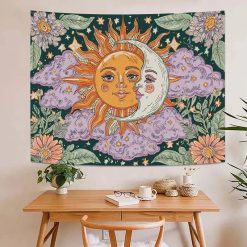 Tenture Murale Bohème "Union Céleste du Soleil et de la Lune"