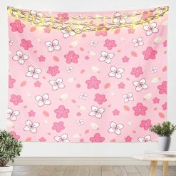 Tenture Murale Japonaise Sakura « Pluie de Fleurs Pastel »