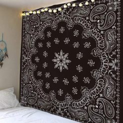 Tenture Murale Mandala Bandana Noir & Blanc