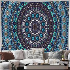 Tenture Murale Mandala Cosmos Saphir