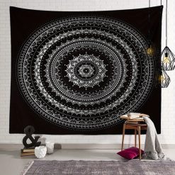 Tenture Murale Mandala "Éclipse d'Onyx"