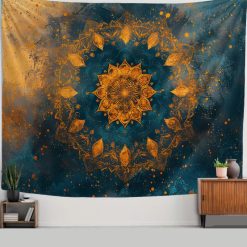 Tenture Murale Mandala "Or Céleste"
