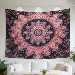 Tenture Murale Mandala "Rose de Minuit"