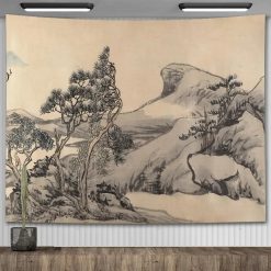 Tenture Murale Nature - Brumes de l'Atlas & Encre de Chine
