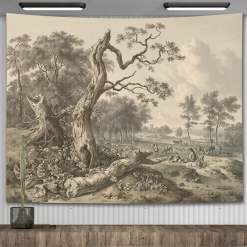 Tenture Murale Nature - Chêne Centenaire & Scène de Pâturage