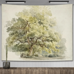 Tenture Murale Nature - Chêne Vaporeux & Brise d'Aquarelle