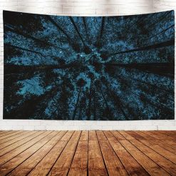 Tenture Murale Nature Immensité Stellaire et Cimes de Forêt Nocturne
