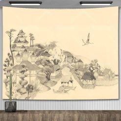 Tenture Murale Nature - L'Envol de la Grue & Cité Flottante