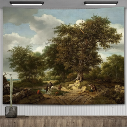 Tenture Murale Nature - L'Halte des Cavaliers & Chêne Impérial